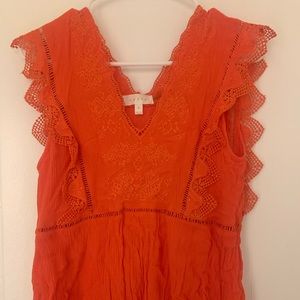 Orange lace sleeveless
